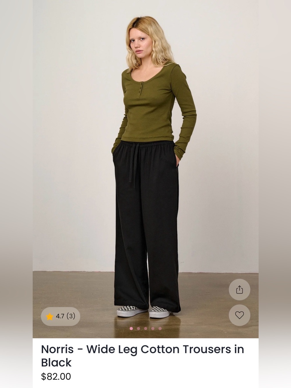 Lucy & yak Norris black pants